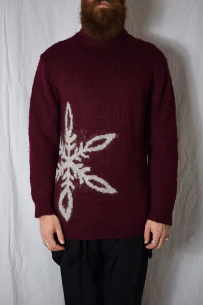 Pre-owned Yohji Yamamoto Yyph Aw12 Snowflake Turtleneck - Hd-k32-175 In Red