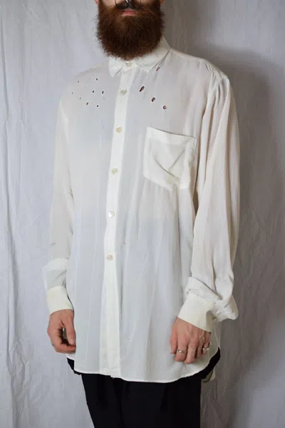 Pre-owned Yohji Yamamoto Yyph Ss92 Archive Hole Shirt In White