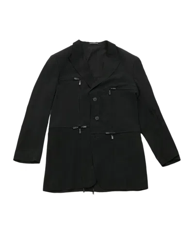 Yohji Yamamoto Zip Detail Jacket In Black