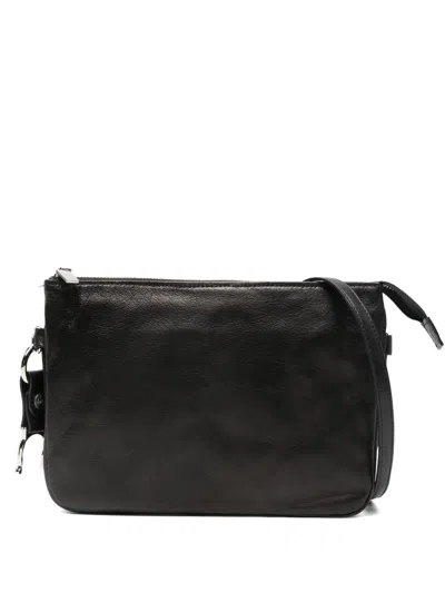 Yohji Yamamoto Zip-fastening Ring-detail Shoulder Bag In Black