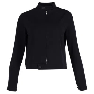 Yohji Yamamoto Zip Jacket In Navy Blue Wool
