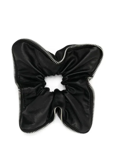 Yohji Yamamoto Zip Leather Hairband In Black