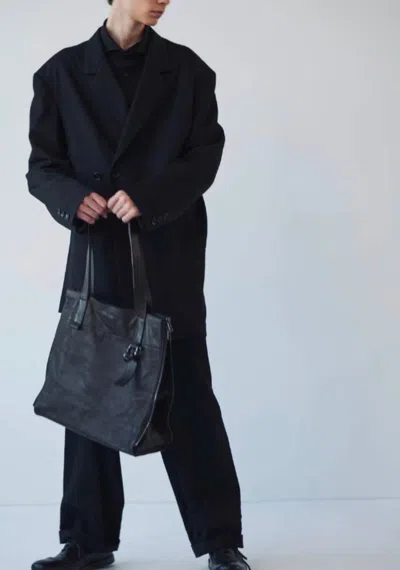 Pre-owned Yohji Yamamoto Zip Totte Bag In Black