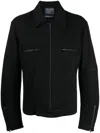 Yohji Yamamoto Zip-up Wool Shirt Jacket In Black