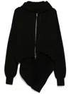 Yohji Yamamoto High-low Hem Oversized Hooide In Black