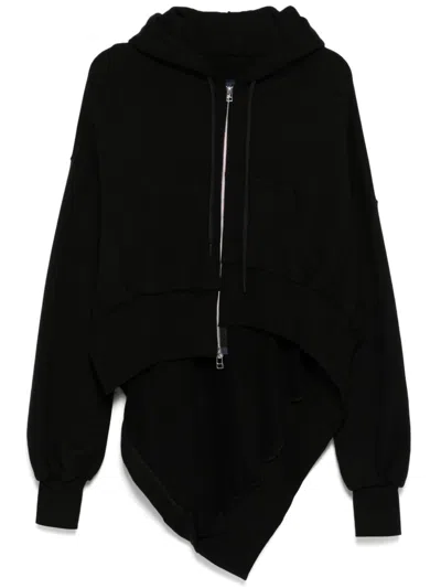 Yohji Yamamoto High-low Hem Oversized Hooide In Black