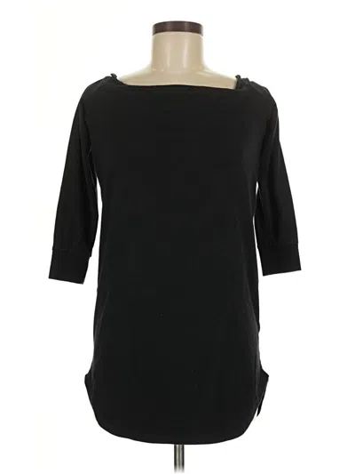 Pre-owned Yoins 3/4 Sleeve Top Black Boatneck Tops