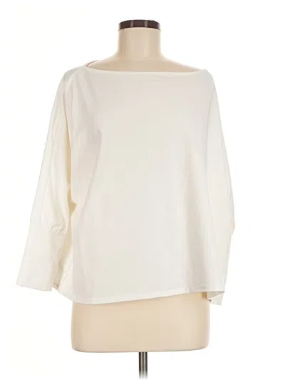 Pre-owned Yoins 3/4 Sleeve Top Ivory Boatneck Tops