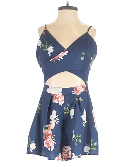 Pre-owned Yoins Romper In Blue