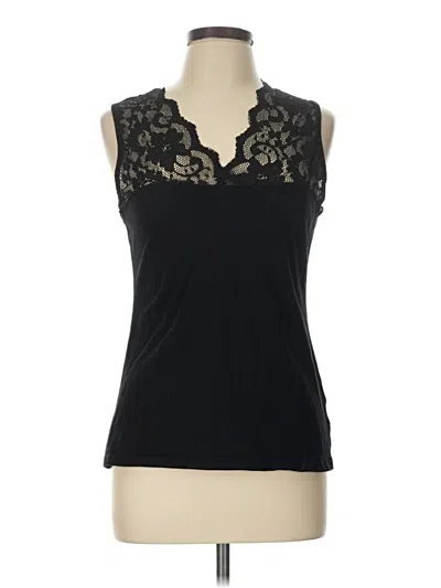 Pre-owned Yoins Sleeveless Blouse In Black