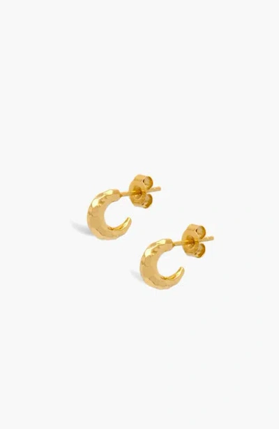 Yoj Aalto Mini Hammered Hoop Earrings In Gold
