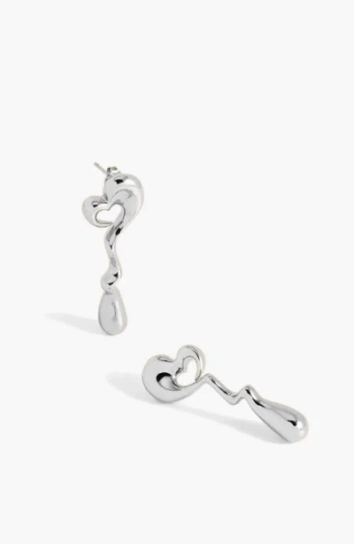 Yoj Agaoi Drop Face On Stud Earrings In Silver