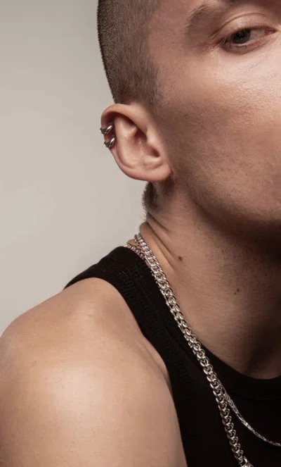 Yoj Alto Single Hoop In Silver