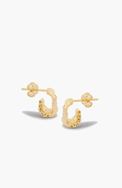 Yoj Boro Mini Hoop Earrings In Gold