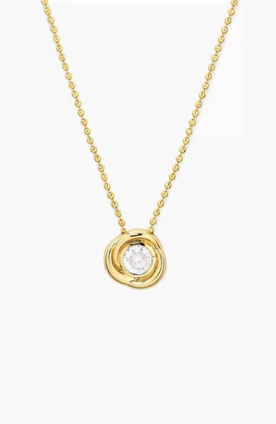 Yoj Carli Flower White Necklace In Gold & Crystal