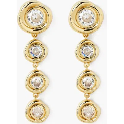 Yoj Carlo Drop Earrings In Gold & Crystals