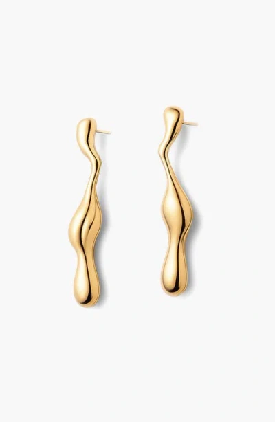 Yoj Charlotte X  Magma Drop Earrings In Gold