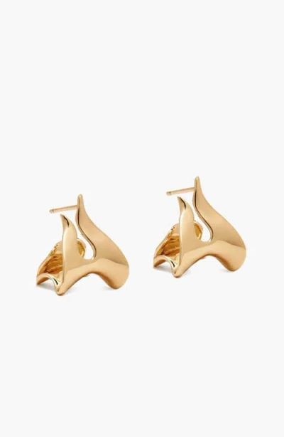 Yoj Claw Double Hoop Earrings In Gold
