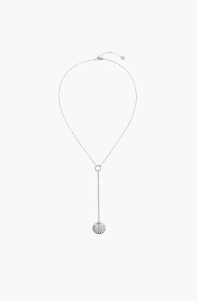 Yoj Coquille Shell Lariat Necklace In Silver In Gold