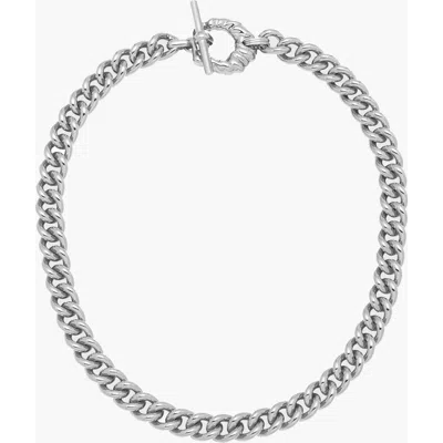 Yoj Cora Curb Chain Necklace In Silver