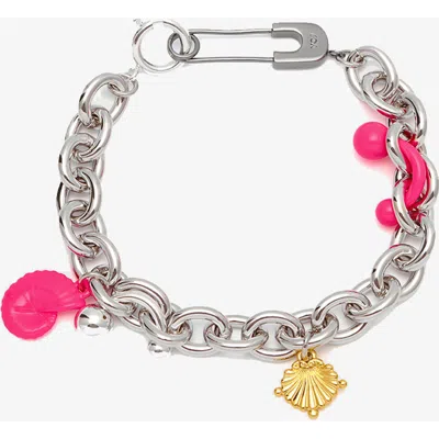 Yoj Coral Charm Bracelet In Metallic