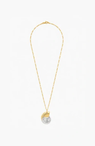 Yoj Coral Maxi Necklace In Two Tone In Gold