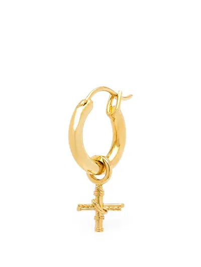 Yoj Cross-pendant Hoop Earrings In Gold