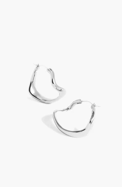 Yoj Curved Maxi Hoop Earrings In Silver