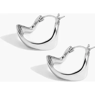 Yoj Curved Mini Hoop Earrings In Silver