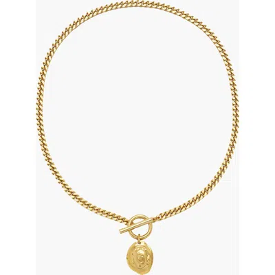 Yoj Eleni Mini Curb T-bar Necklace In Gold