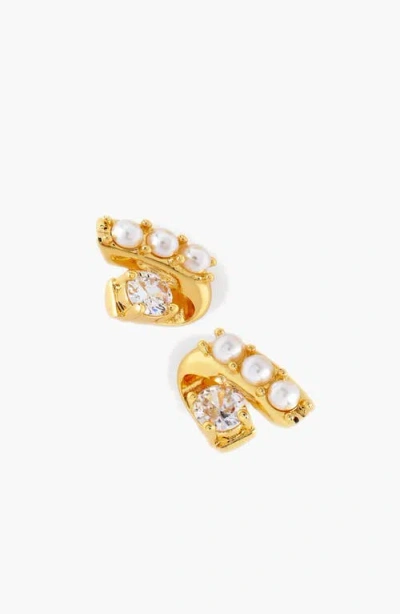 Yoj Ever Stud Pearl Earrings In Gold