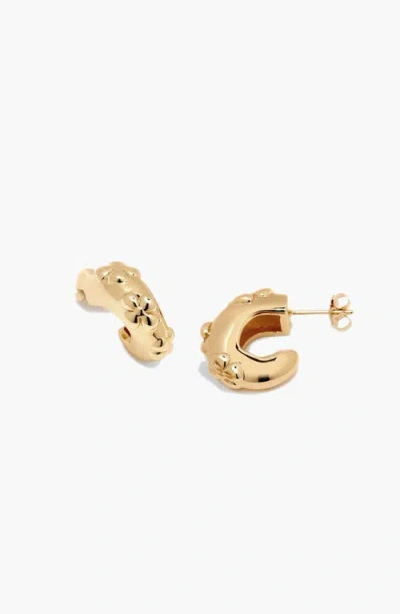 Yoj Flaro Flower Midi Hoop Earrings In Gold