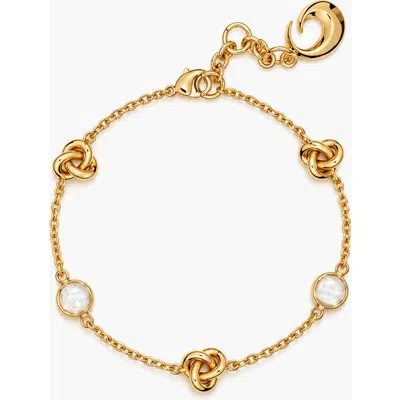 Yoj Knot Bracelet In Gold And Crystals
