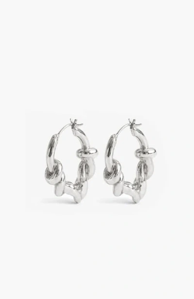 Yoj Knotted Maxi Hoops In Silver In Metallic