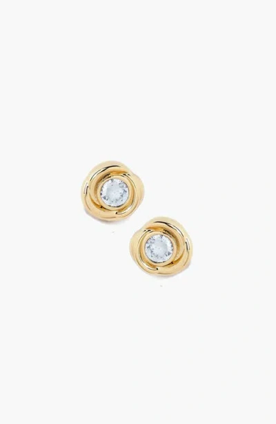 Yoj Lerino Crystal Stud Earrings In Gold