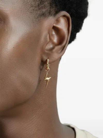 Yoj Lightning-bolt Hoop Earring In Gold