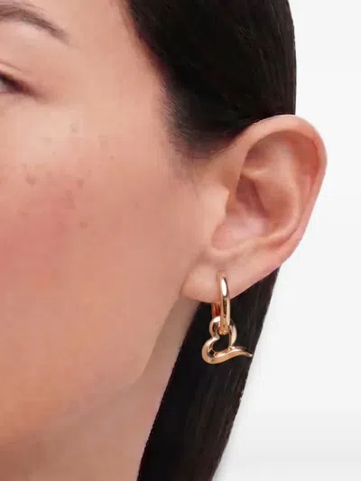 Yoj Loff Heart Earrings In Gold