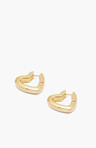 Yoj Loff Heart Hoop Earrings In Gold