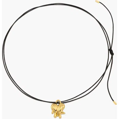 Yoj Loff Mini Cord Necklace In Black