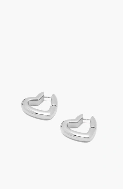 Yoj Loff Mini Heart Hoop Earrings In Metallic