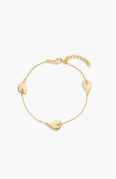 Yoj Love Heart Mini Chain Bracelet In Gold