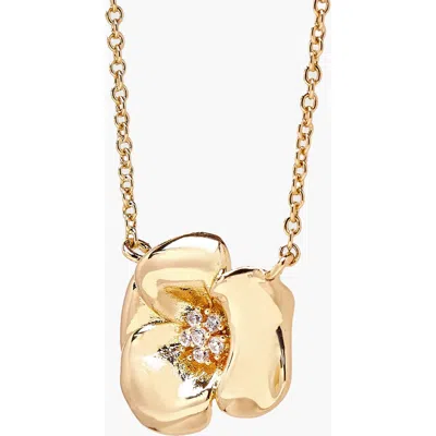 Yoj Lulu Flower Pendant Necklace In Gold