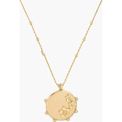 Yoj Mali Flower Pendant Short Necklace In Gold