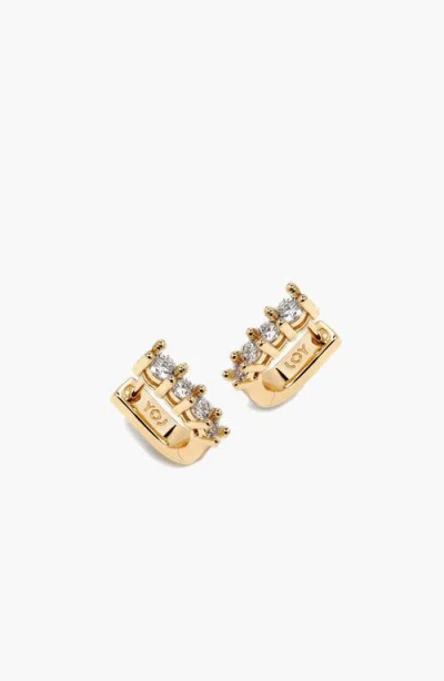 Yoj Marlo Mini Crystal Hoop Earrings In Gold