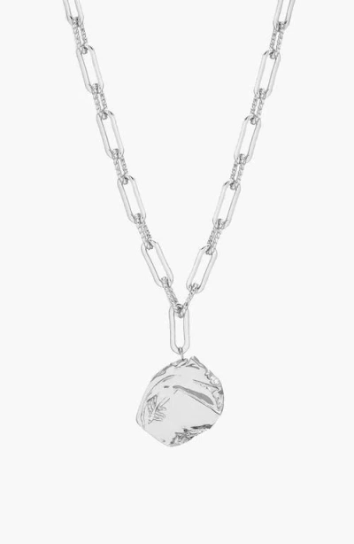 Yoj Maxi Mao Pendant Necklace In Silver