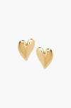 Yoj Mini Heart Stud Earrings In Gold