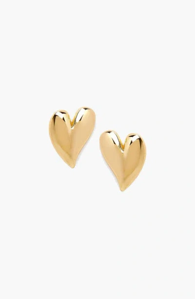 Yoj Mini Heart Stud Earrings In Gold