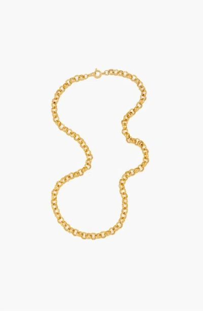 Yoj Mini Rolo Chain Necklace In Gold