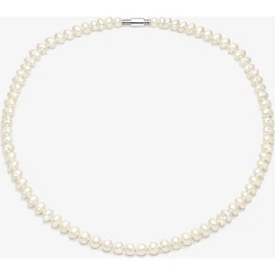 Yoj Palermo Pearl Necklace In Metallic