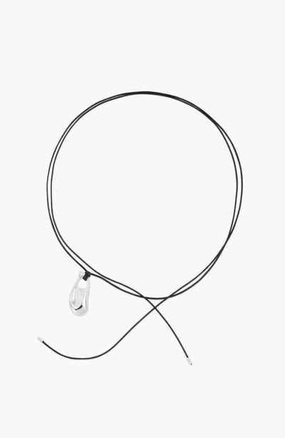 Yoj Perto Maxi Cord Necklace In Silver